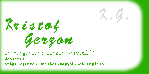 kristof gerzon business card